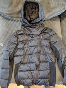 Womens Kenneth Cole puffy Jacket Coat with hood Black - Picture 1 of 11