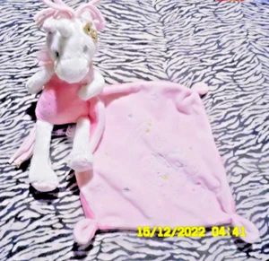 CH/ NICOTOY  MOTS D'ENFANTS DOUDOU LILI LICORNE  ROSE ETOILE POIS DORE 40CM NEUF - Picture 1 of 4