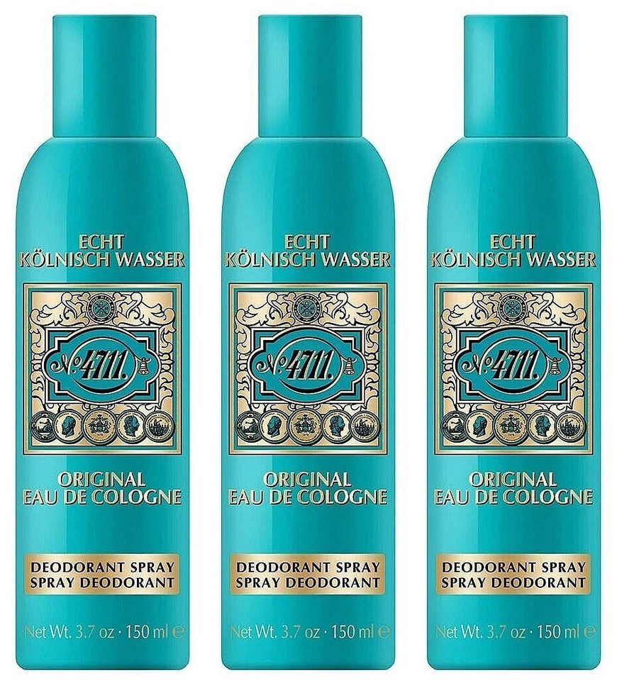 4711 Echt Kölnisch Wasser Deo Spray Original Eau de Cologne Deodorant 3x 150ml