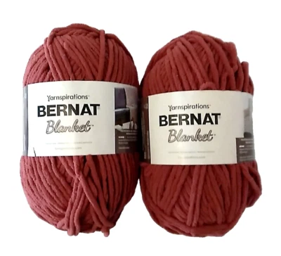 Bernat Yarnspirations Blanket Yarn Lot 2 Skein Rose Leaf 100% Polyester 10.5 oz - Image 1 of 4