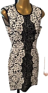 BCBG MAXAZRIA Black Tan Bodycon Women's Small S Stretchy NWOT Classy Comfortable - Picture 1 of 9