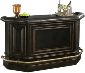 Tivon Wine-Cabinets II - Wood Stemware Rack 16 Bottle Wine Storage Black Finishe - Picture 1 of 7