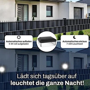 6er Pack Pfostenleuchte 6040 LED Solar Zaunleuchte Pfostenlampe f.Doppelstabzaun - Bild 1 von 7