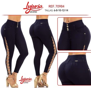 LUJURIA JEANS COLOMBIANOS COLOMBIAN PUSH UP JEANS LEVANTA COLA - Picture 1 of 2