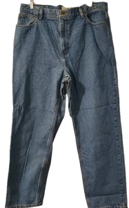 L.L. Bean Jeans Men's Size 34 x 30 Medium Wash Blue Denim 5 Pocket Logo  - Picture 1 of 16