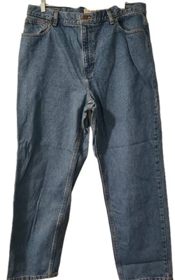 L.L. Bean Jeans Men's Size 34 x 30 Medium Wash Blue Denim 5 Pocket Logo  - Image 1 of 4
