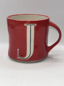 Anthropologie Keramik handbemalt Monogramm Initiale Kaffeebecher Buchstabe "J" - Bild 1 von 8