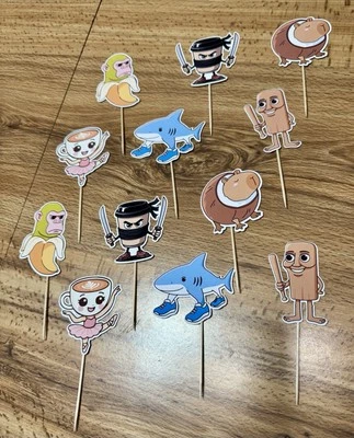 Divertidos Animales Brain Rots Cupcake Toppers Lote de 12 Foto 1 de 4