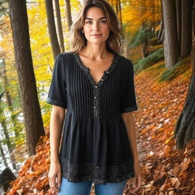 Suéter Babydoll Y2K Tejido Anudado XS Top Negro Tejido Bruja Capricho Hada Foto 1 de 4