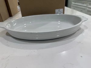 Nora Fleming Steinzeug Backformen 15" Oval Nadelstreifen Bäckerschale #BW09 - Bild 1 von 4