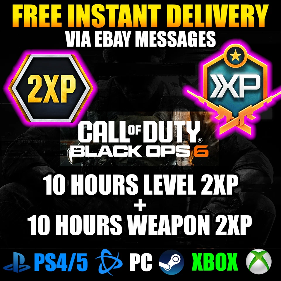 [10 Hours] Black Ops 7 ✅ BO7 Double LEVEL + WEAPON XP COD BO6 GLOBAL CODE 2XP - Image 1 of 1