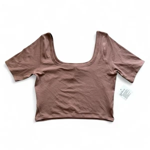 NWT Lululemon Ribbed Held Tight Short Sleeve Crop Top Shirt Dusty Bronze Sz 12 - Picture 1 of 5