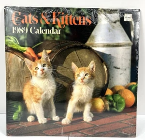 Vintage 1989 Cats & Kittens Calendar Longmeadow Press Collectible - New/Sealed - Picture 1 of 7