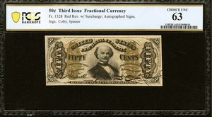 PCGS ChUNC 63. FR# 1328 Fractional 1864 Union Currency 50c Civil War Third Issue - Picture 1 of 6