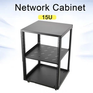 15HE Netzwerkschrank Serverschrank 19 Zoll Open Frame Server Rack Schrank 500LBS - Bild 1 von 12