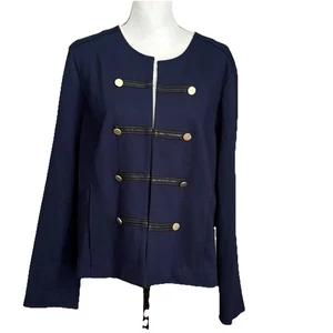Chico's 3 XL Military Navy Blau Knopf Jacke Mantel Maritim Blazer Goldknopf - Bild 1 von 11