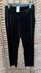 NWT J. Jill Wearever Collection Ankle Velvet Pull On Pants Womens Black Small - Picture 1 of 7