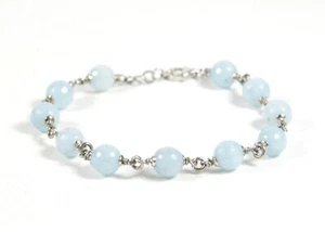 Bracciale in Acquamarina con catena e chiusura in Argento 925 - Foto 1 di 2