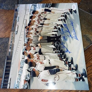 MILWAUKEE BRAVES MULTISIGNED 8x10 4 AUTOGRAPH JSA Conley Pafko Burdette Crandall - Picture 1 of 4