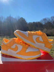 orange and white dunks