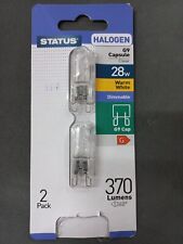 2 pack g9 halogen capsule clear lamp/bulb warm white 28w 370 lumens dimmable