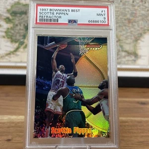 1997 Bowman’s Best Scottie Pippen Refractor PSA9 #1 - Picture 1 of 4