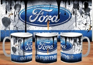 Ford Car Distressed Oil Can Tea/Coffee Mugs - Picture 1 of 2