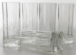 6 x Puschkin Vodka Glas Pinnchen Stamper 2cl 4cl Gläser Schnapsglas Relief 0928 - Bild 1 von 5