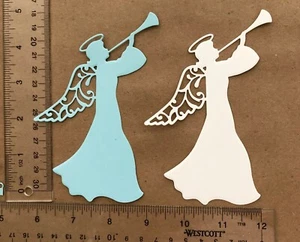 5 TRUMPET ANGEL cardstock paper die cut embellishments CHRISTMAS - Picture 1 of 17