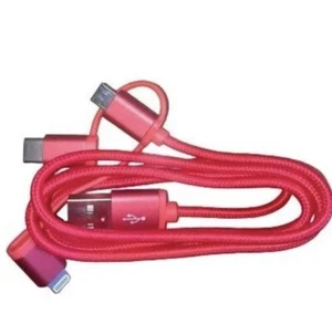 3 in 1 Ladekabel Kabel Kabel für iPhone 15 Pro Max | 15 Plus | 15 Pro geflochten robust - Bild 1 von 2