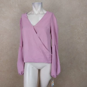 Bar III New Womens Blouson-Sleeve Surplice Mauve Top Shirt Size S _ NWT B11C2 - Picture 1 of 4