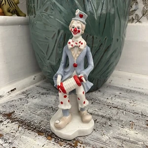 Ceramic Clown Figurine Playing Accordion Frankenmuth Gallery 9 3/4” Tall - Picture 1 of 9