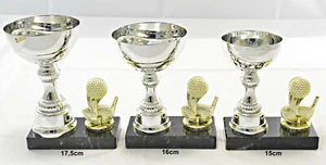 Golf - Minigolf- Trophäe / Pokal 3er set oder einzeln incl. Beschriftung - Bild 1 von 2