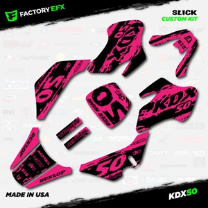 Black & Pink Slick Camo Racing Graphics kit Fits 03-06 Kawasaki Kdx50 Kdx 50 - Foto 1 di 5