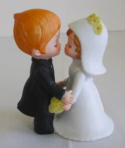 Lefton China Hochzeitstorte Topper Braut und Bräutigam handbemalt Figur 3,44 Zoll - Bild 1 von 9