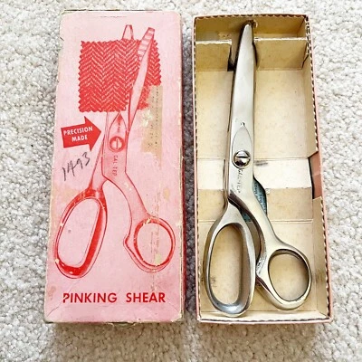 Cal-Tep Royal Pinking Shears Scissors 60s Sewing Original Box Made USA Vintage - Image 1 of 4