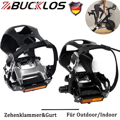 Bucklos MTB Road Bike Toe Clips Cage Bicycle Pedals for Outdoor Indoor Exercise - Image 1 of 4