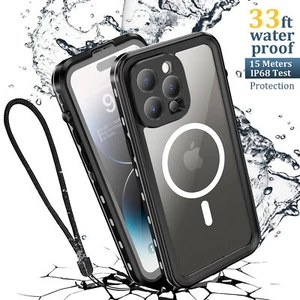 For iPhone 15 14 13 Pro Max Case Waterproof Mag Safe Cover with Screen Protector - Picture 1 of 23