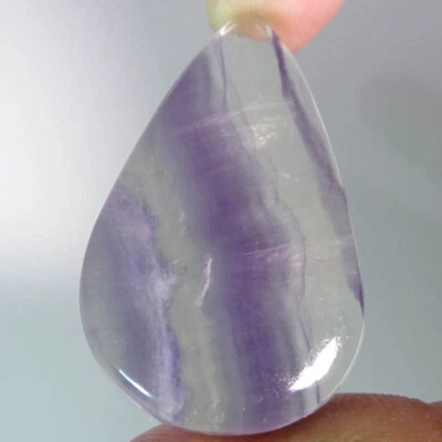 47.60 Cts, Natural Purple Fluorite Pear Shape Cabochon Loose Gemstone 23X35X6 mm - Image 1 of 4