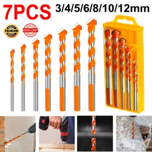 7 PCS Drill Bit Set Extra Strong Carbide Drill Bits For Stone Concrete Brick -UK - Picture 1 of 12