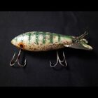 Vintage 4 Inch Green, White/ Silver Glitter Fishing Lure @11