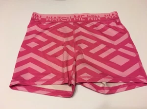 Girls Danskin Fitted Compression Shorts Active Sports L Pink Geo - Picture 1 of 3