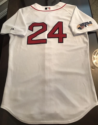 2007 WS Manny Ramirez #24 Boston Red Sox Authentic On-Field Majestic Jersey 44/L Cover