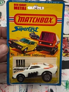 Matchbox Superfast Roman Numeral III WHITE LIGHTNING Blister Card 1976 - Picture 1 of 17