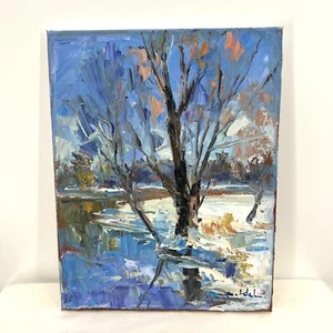 Obra de arte original estudio 11”x14” lienzo al óleo Barrington Park Tadeusz Seidel - Imagen 1 de 3