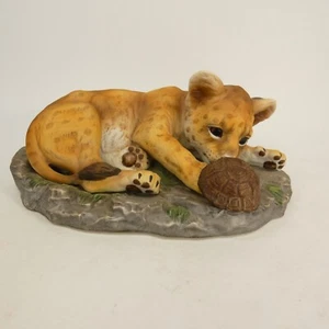 Leopard And Turtle Figurine Homco 1985 Masterpiece Porcelain 7.5”x 4” SIJK1 - Picture 1 of 11