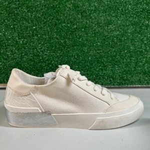 Dolce Vita Zoey Fashion Sneakers Silver Accent Beige Shoes Lace Up Womens 6 M - Picture 1 of 13