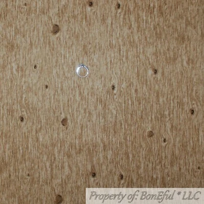 BonEful Fabric FQ Cotton Quilt Brown Wood Log Cabin Knot Texture Holiday Print S - Image 1 of 4