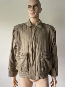 Vintage Bill Blass British Colony Of Hong Kong Brown Cotton Jacket Coat Men’s M - Picture 1 of 12