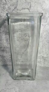 Luv Imports Clear Glass Flower Vase Rectangular Elongated Tapered 9" Tall 
